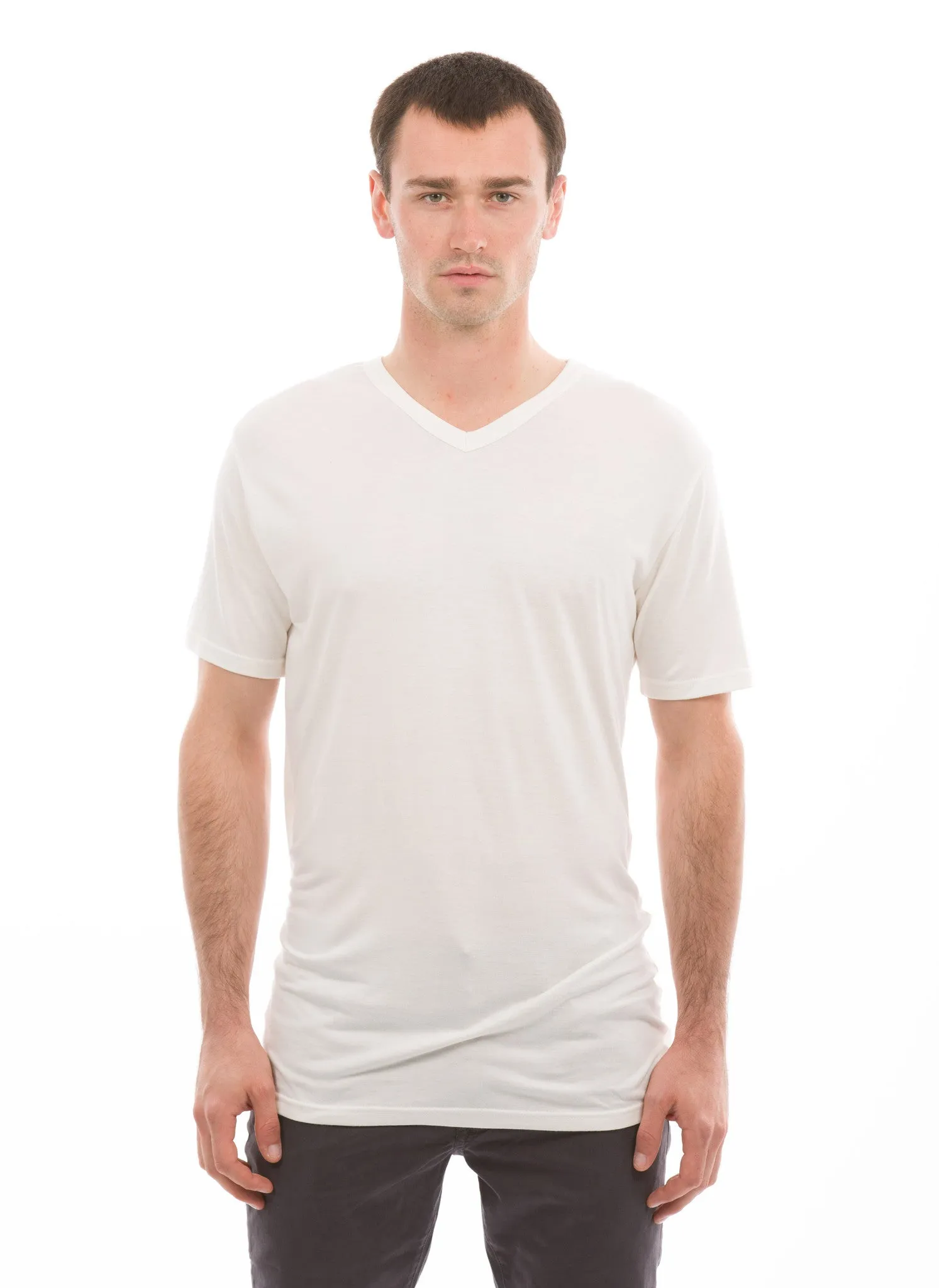 100% Bamboo Men's Short Sleeve V-Neck