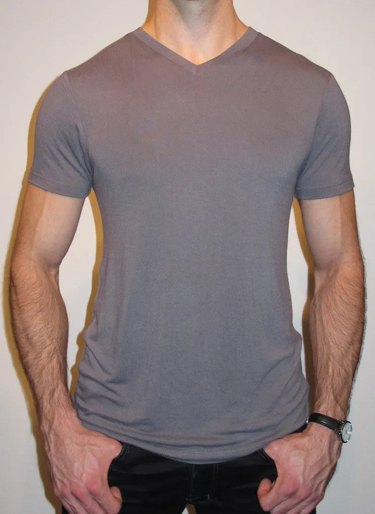 100% Bamboo Men's Short Sleeve V-Neck