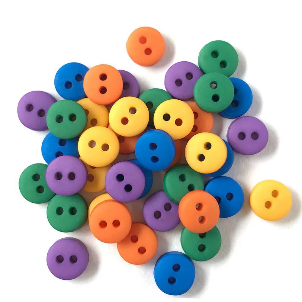 1/4in Tiny Round Buttons (19 Colors Available)