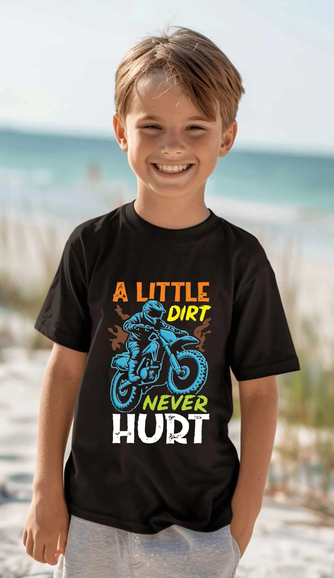 A Little Dirt Never Hurt - Dirt Bike Kids Tee