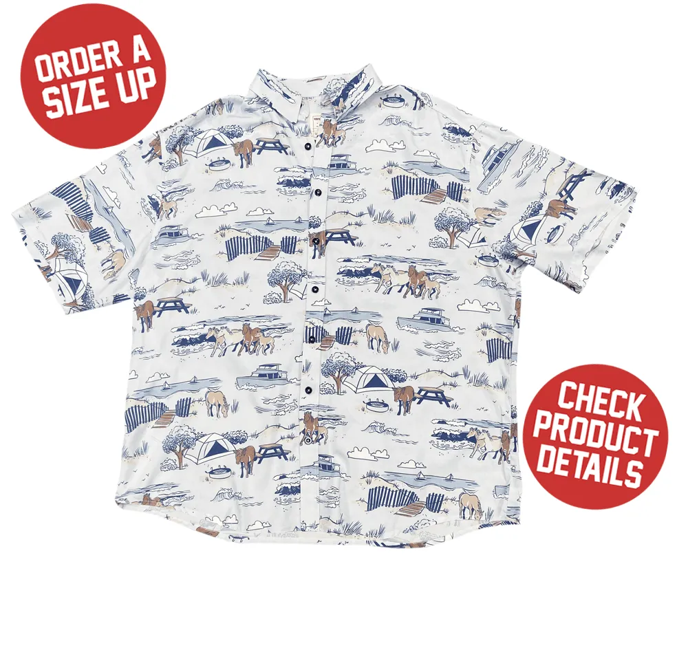 Assateague Ponies (Light Blue) / Hawaiian Shirt