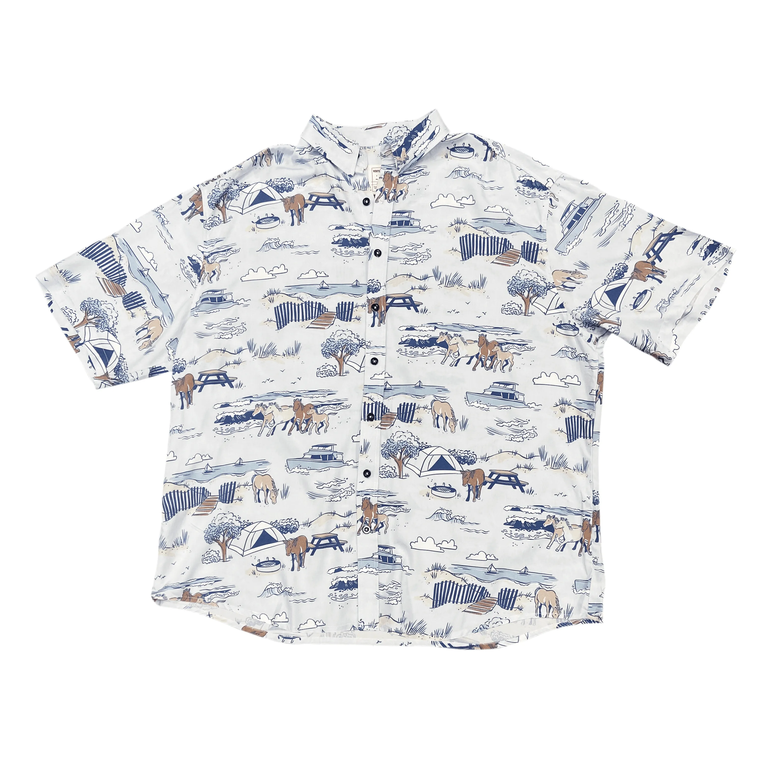 Assateague Ponies (Light Blue) / Hawaiian Shirt