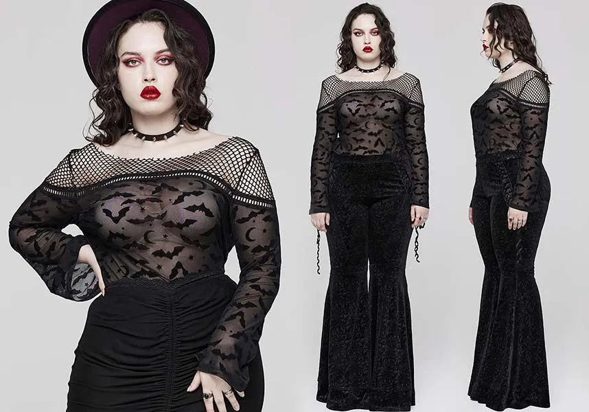 Bat Mesh Goth | T-SHIRT [PLUS SIZE]