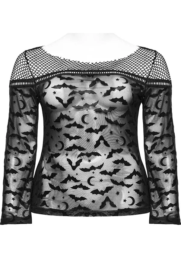 Bat Mesh Goth | T-SHIRT [PLUS SIZE]