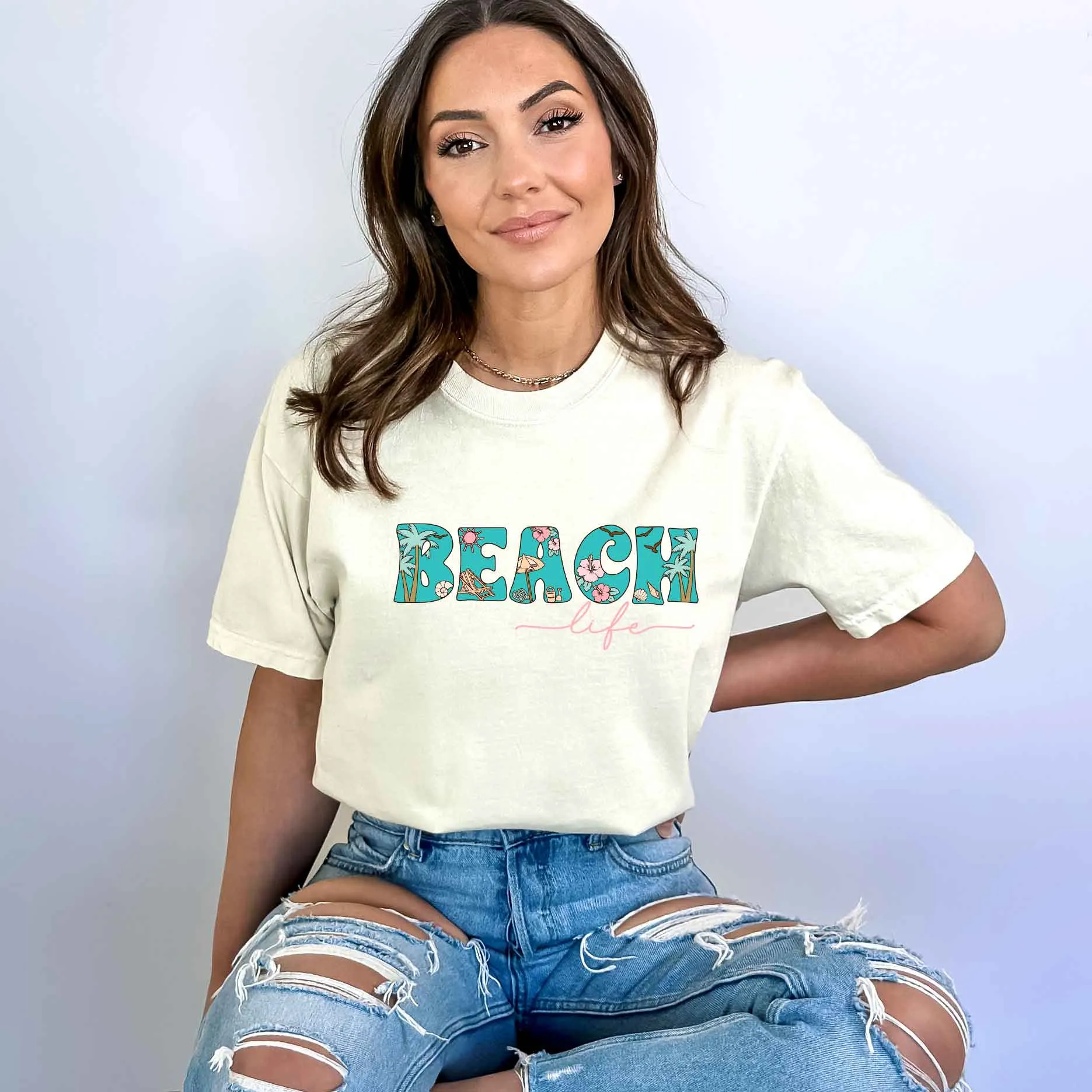 Beach Life Colorful | Garment Dyed Short Sleeve Tee