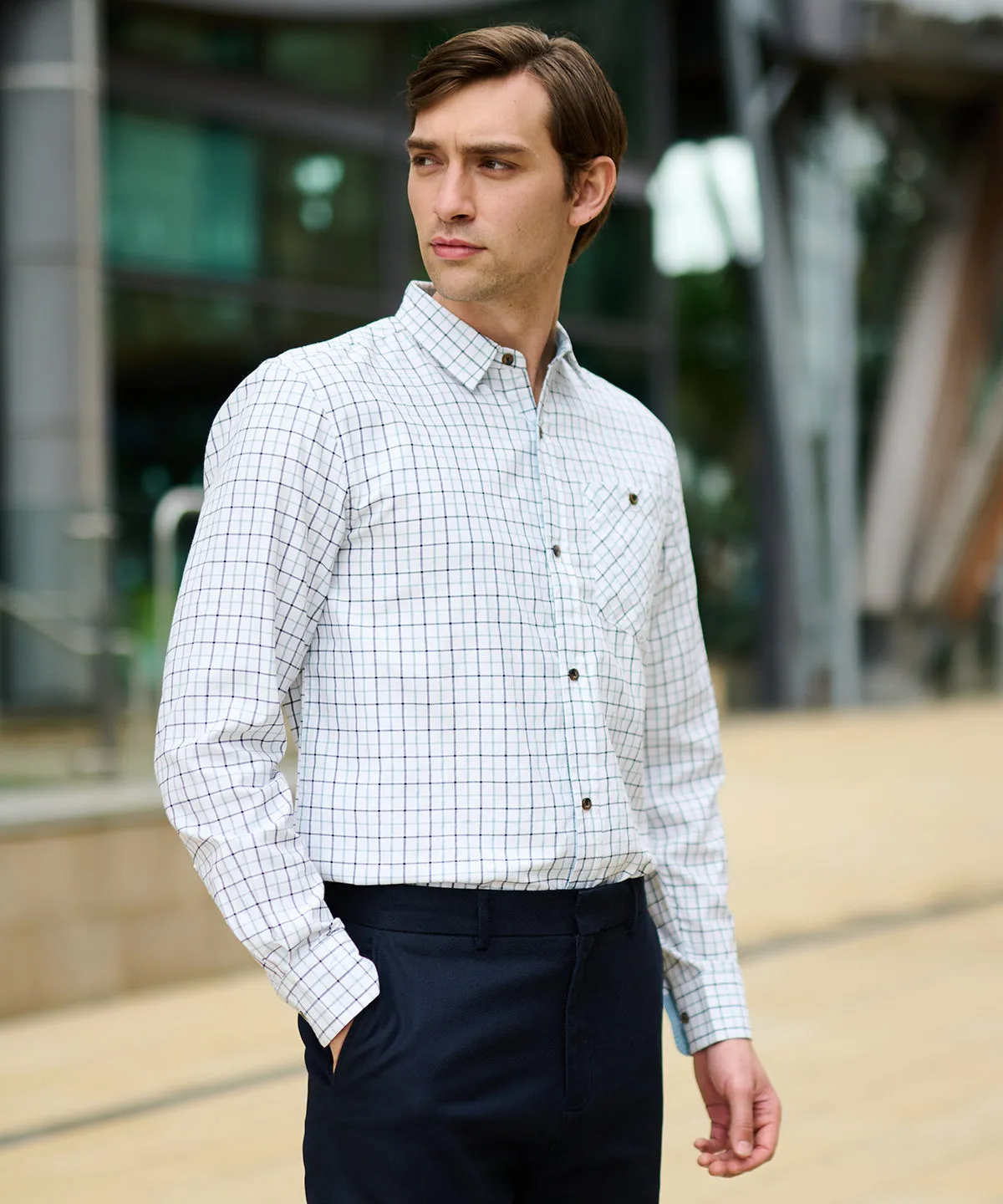 Blue - Tattersall check shirt