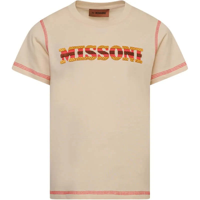 Boys Beige Logo T-Shirt