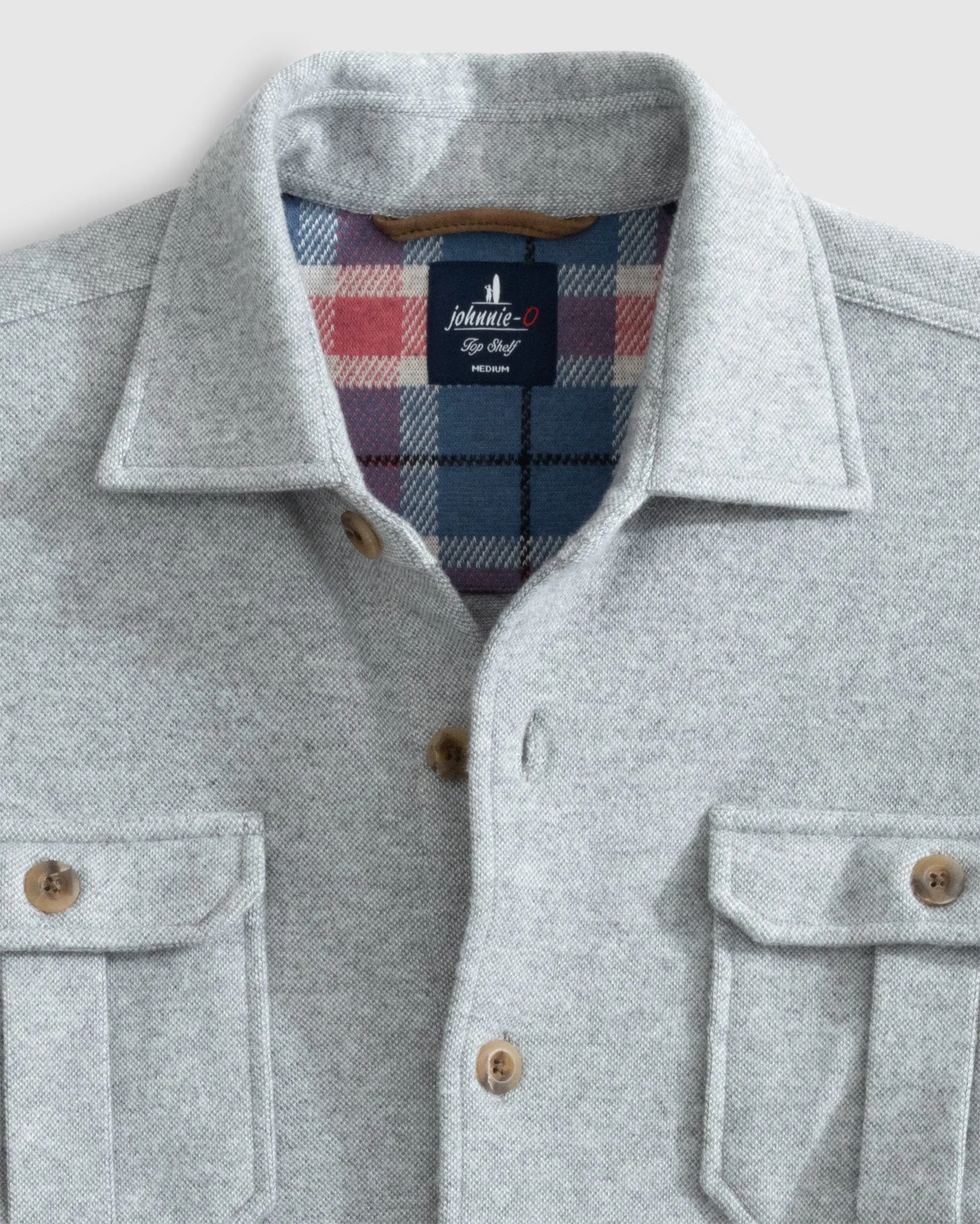 Brayden Stretch Flannel Lodge Shirt in Light Gray by Johnnie-O