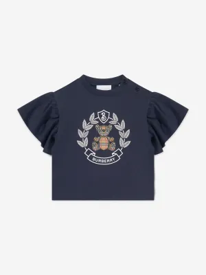 Burberry Baby Girls Mini Alexas Bear T-Shirt in Blue