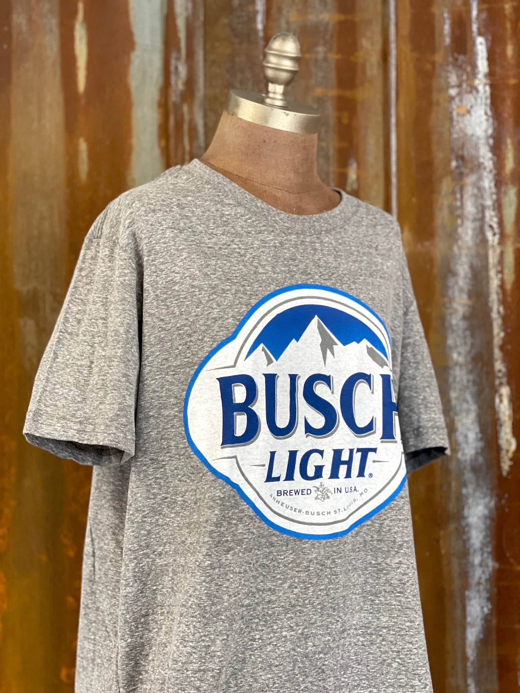 Busch Light Graphic Tee- Heather Grey