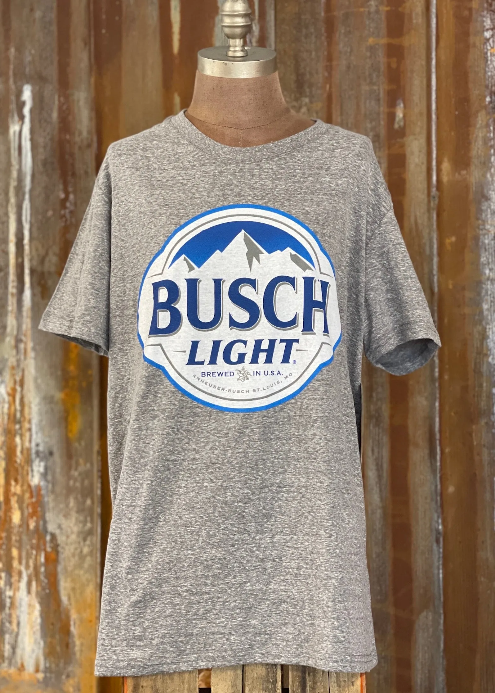 Busch Light Graphic Tee- Heather Grey