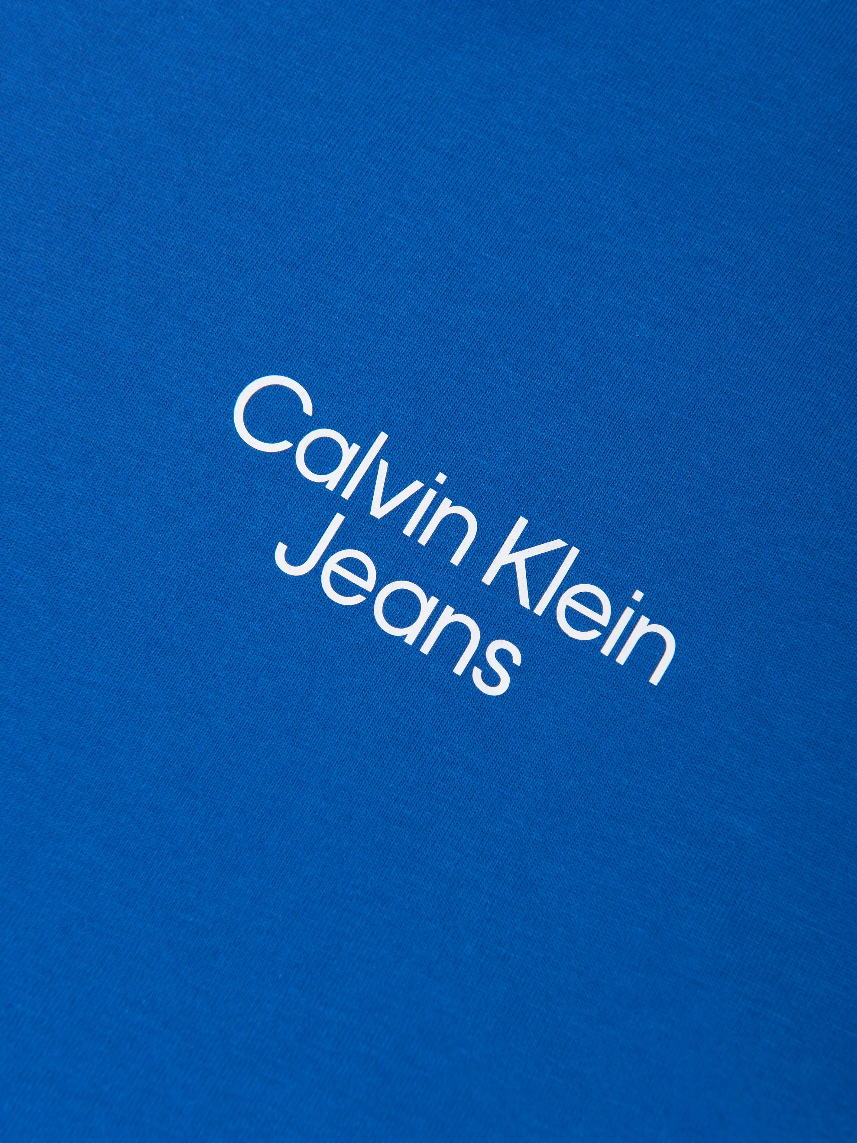 Calvin Klein Boys CKJ Stack Logo T-Shirt in Blue