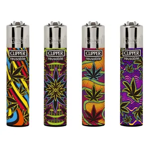 Clipper Lighter - Neon Leaves