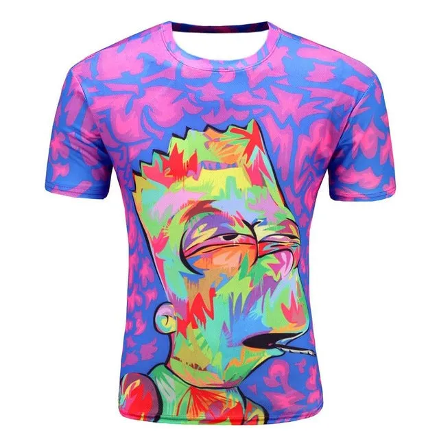 Colorful 3D Printed High Quality Tees #cartoon