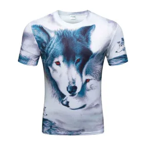 Colorful 3D Printed High Quality Tees #wolf