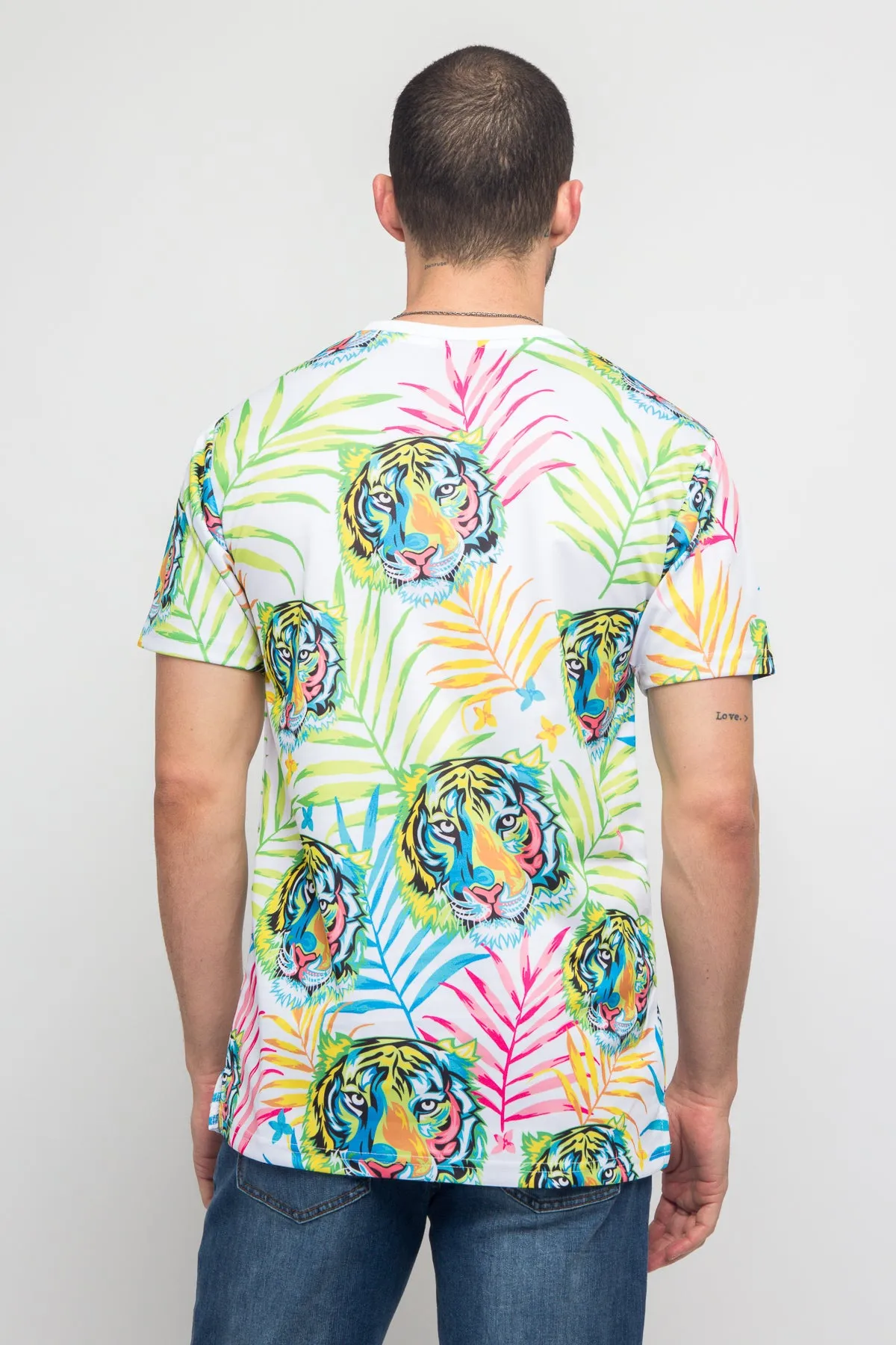 Colorful Floral Tiger T-Shirt