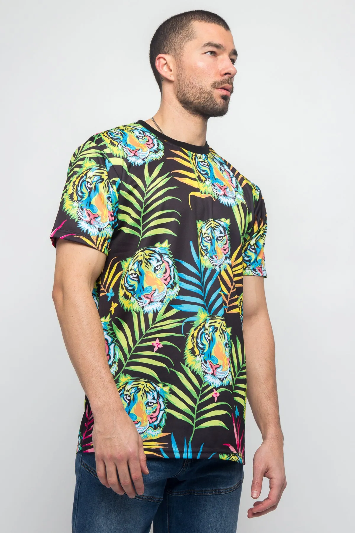 Colorful Floral Tiger T-Shirt