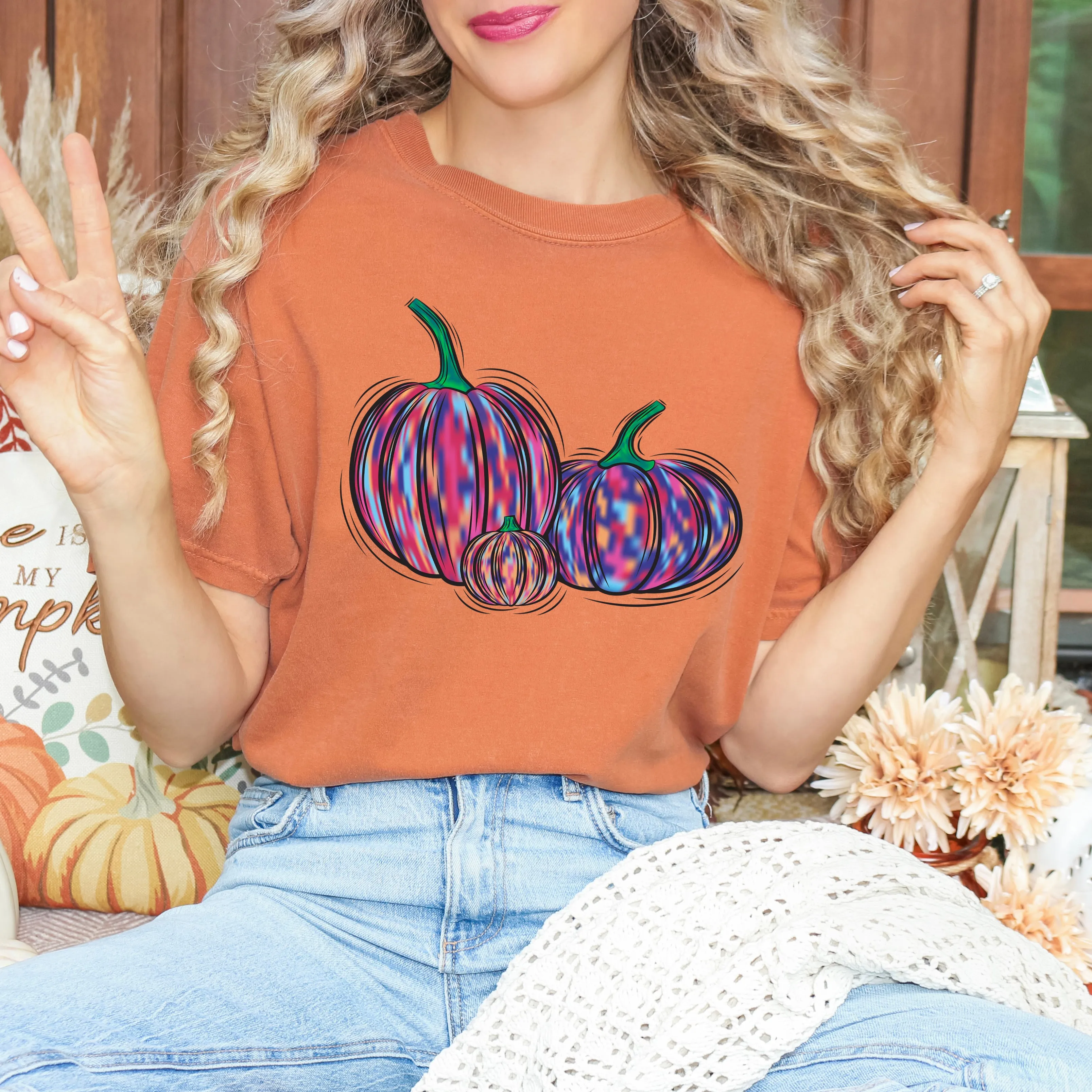 Colorful Pumpkins | Garment Dyed Tee