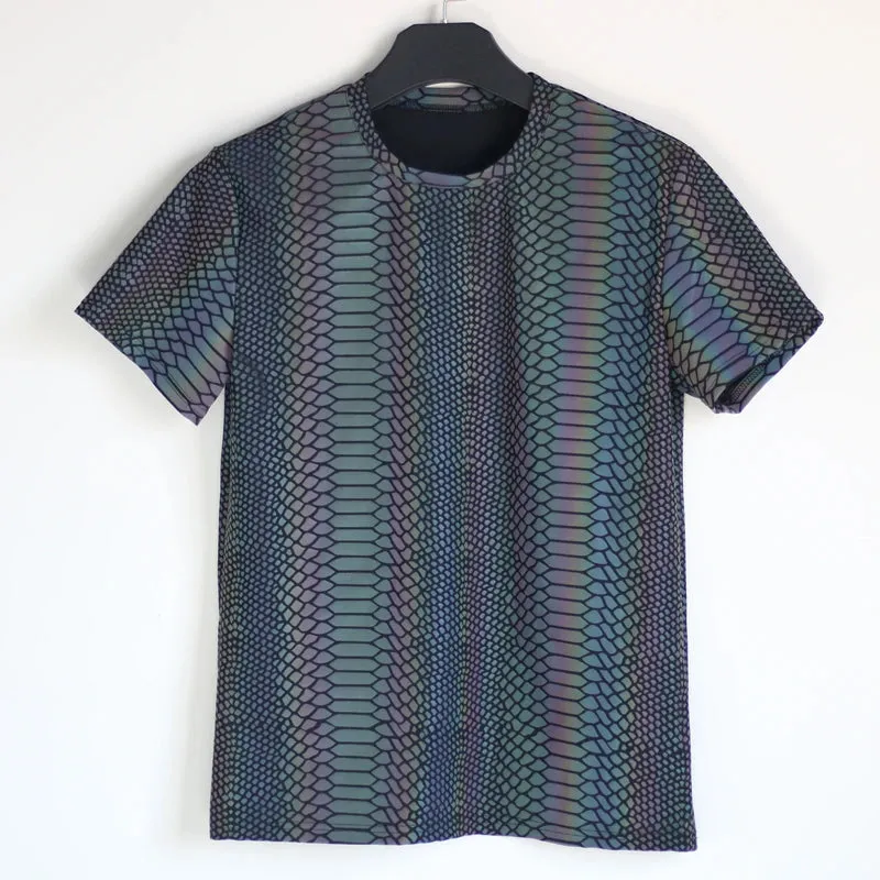 Colorful Snake Pattern Reflective Shirt