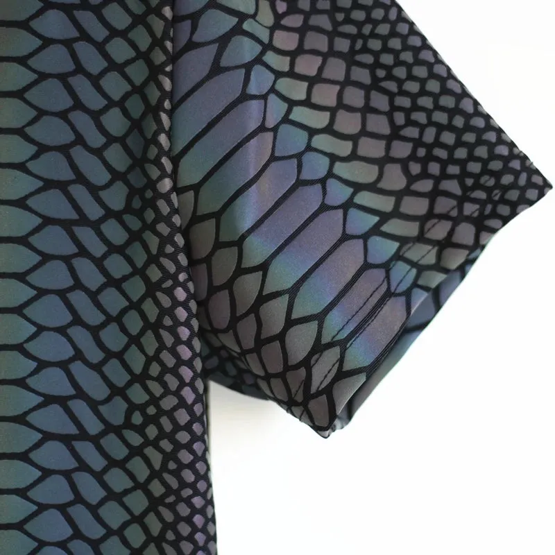 Colorful Snake Pattern Reflective Shirt