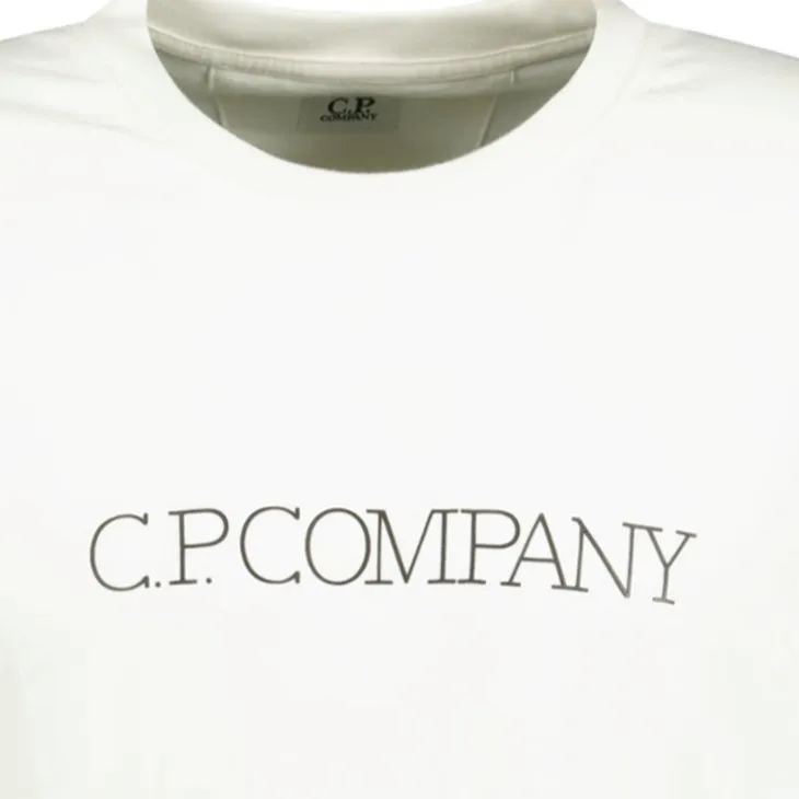 CP COMPANY Large Embossed Chest Logo T-Shirt White