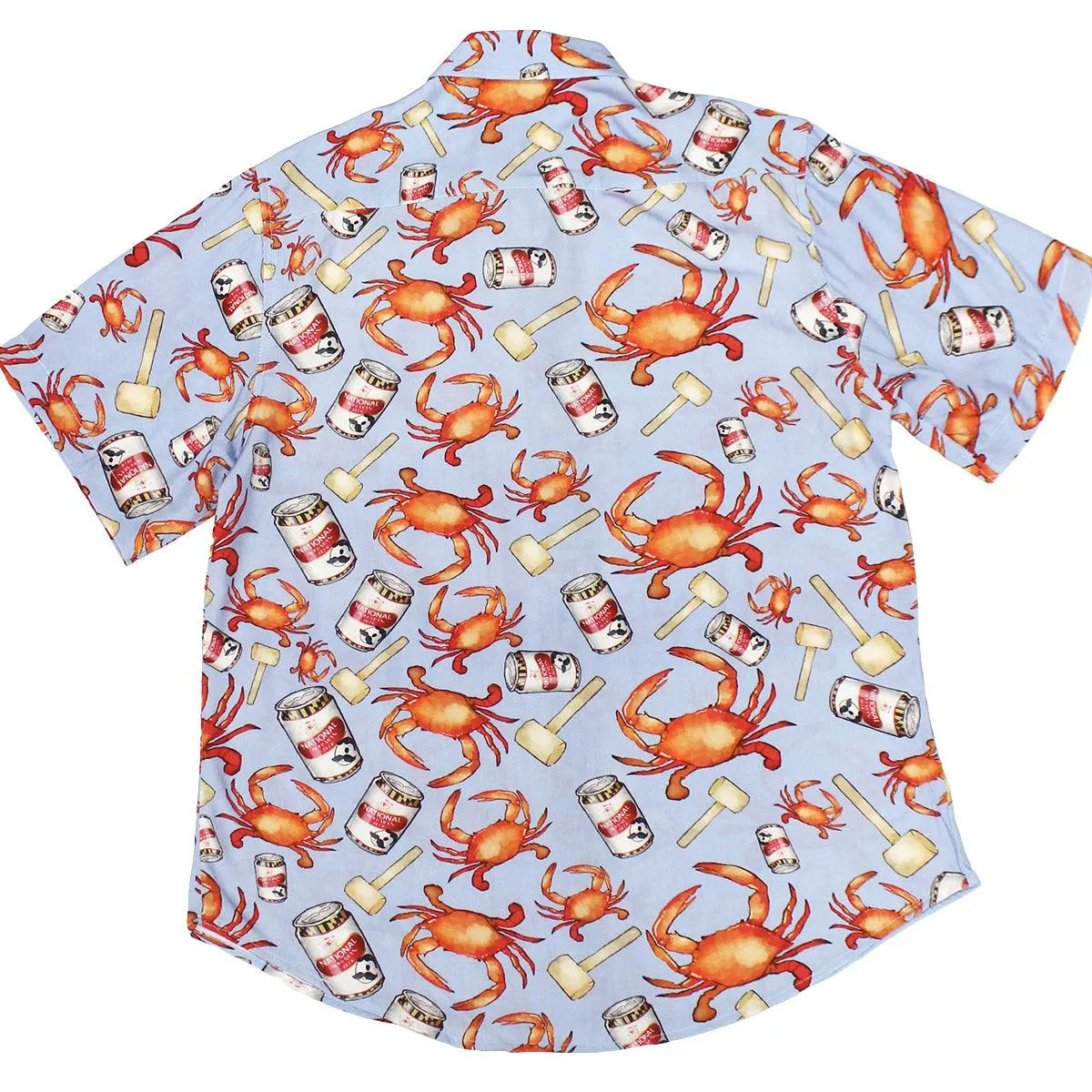 Crab, Mallet & Natty Boh (Light Blue) / Hawaiian Shirt