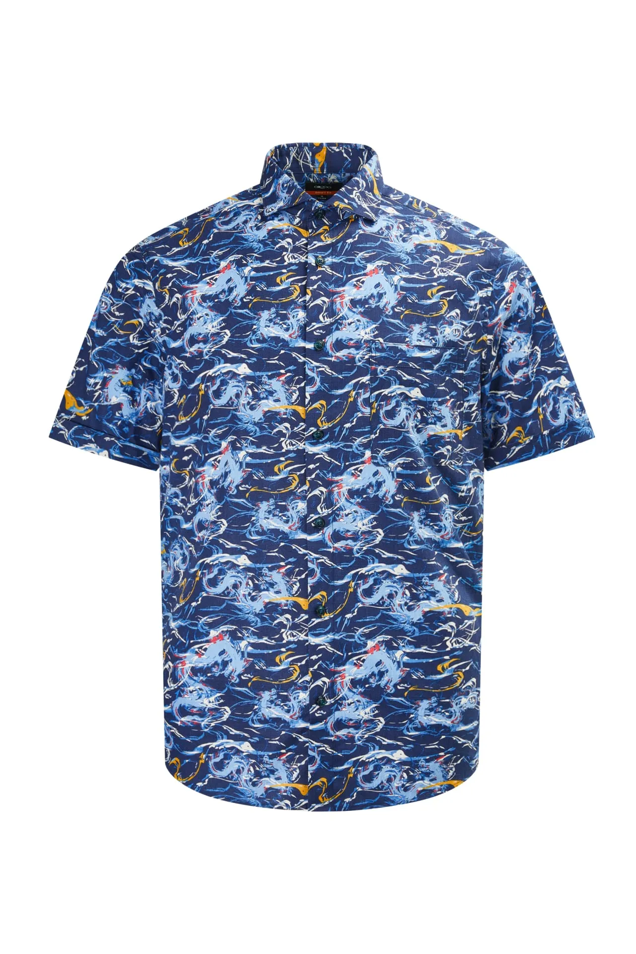 Dragon Print Casual Short Sleeve Shirt