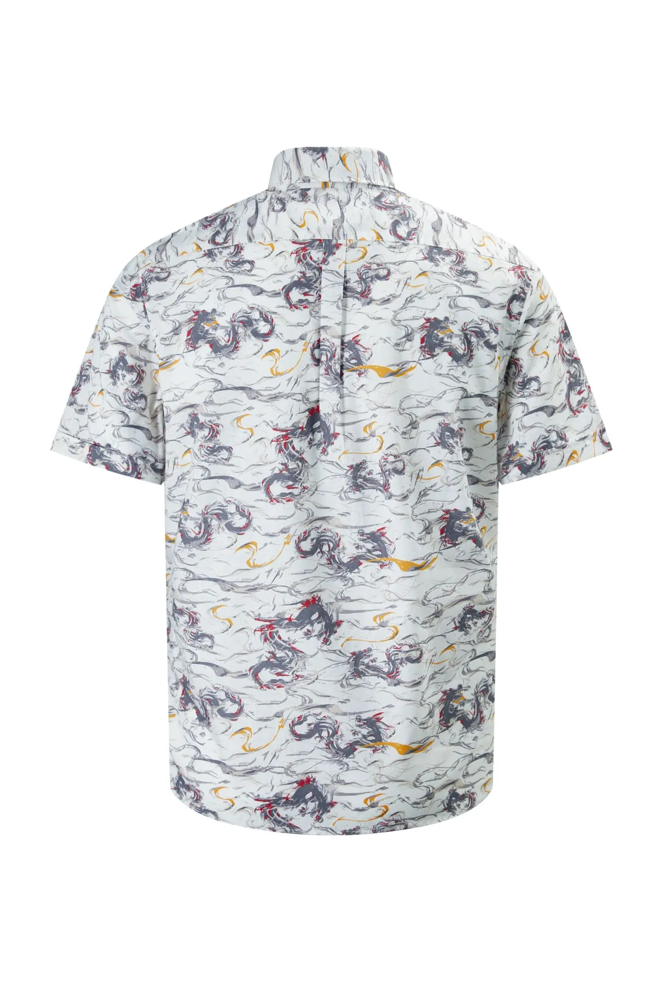 Dragon Print Casual Short Sleeve Shirt