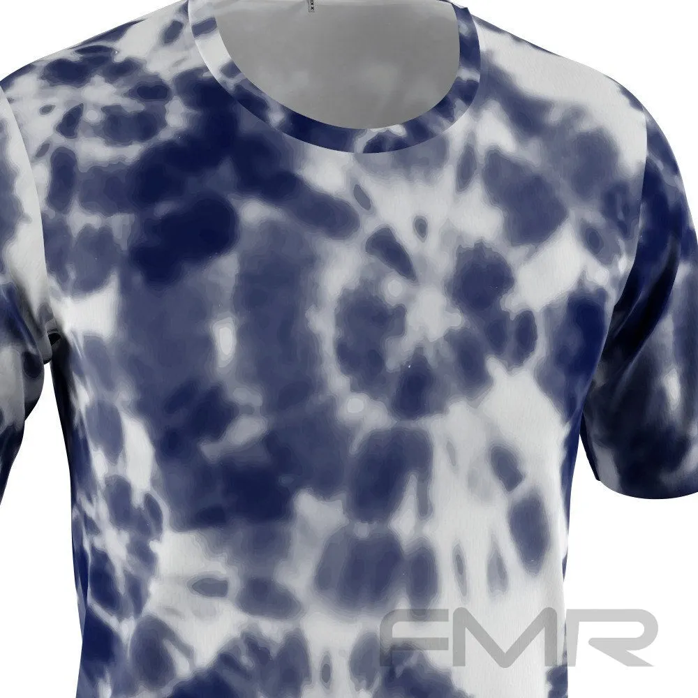 FMR Men's Shibori Tie-Dye Short Sleeve Running Shirt