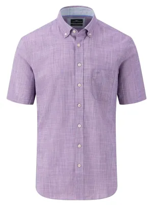 FYNCH HATTON Short-Sleeve Shirt - Men's Slub Cotton – Dusty Lavender