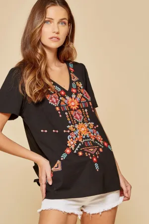 Geometric Embroidered Top