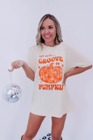 Get Your Groove On Pumpkin Graphic Tee - Ivory