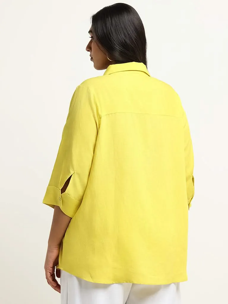 Gia Yellow Relaxed-Fit Blended Linen Shirt