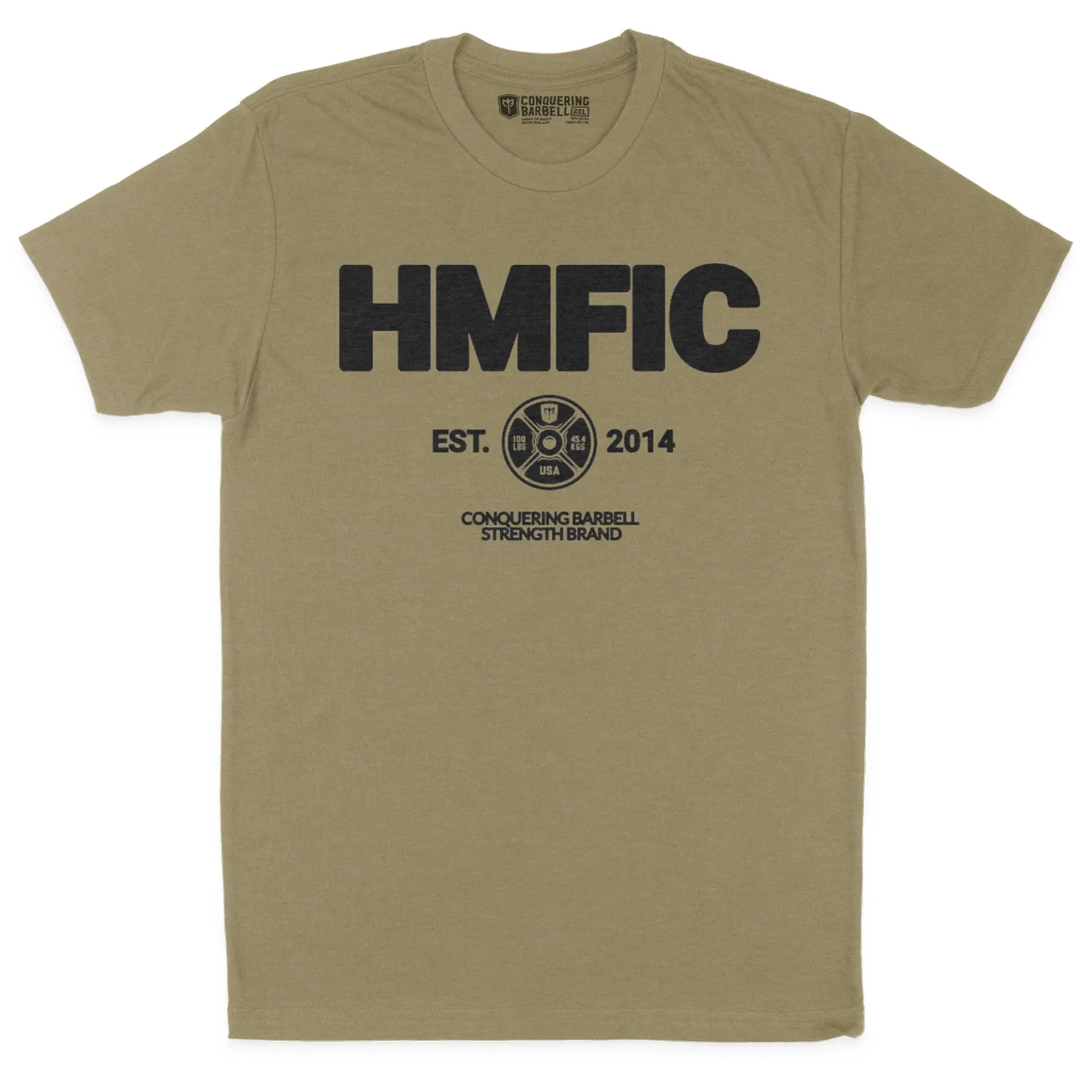 HMFIC - on Light Olive tee