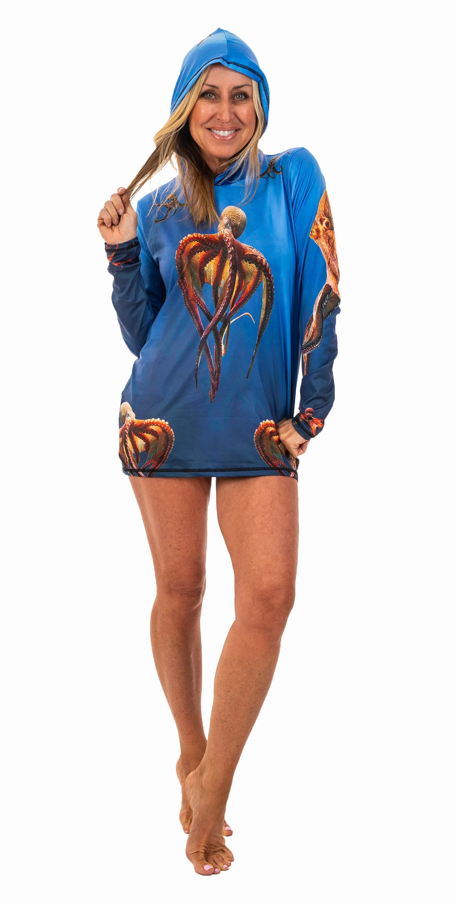 Hooded Sun Shirt - Octopus