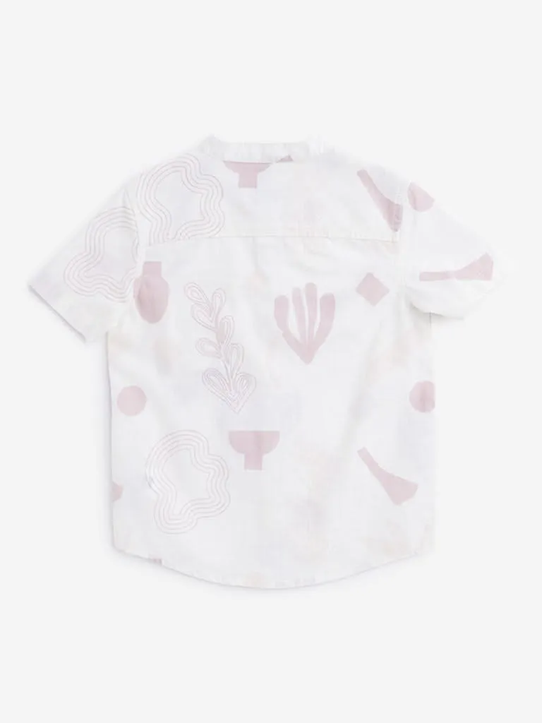 HOP Kids Light Pink Printed Shirt