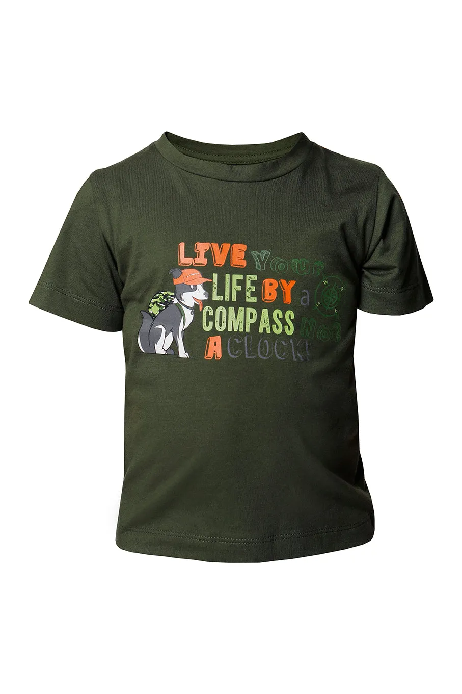 Kaiwaka - Colourful Kids Tee Army Green