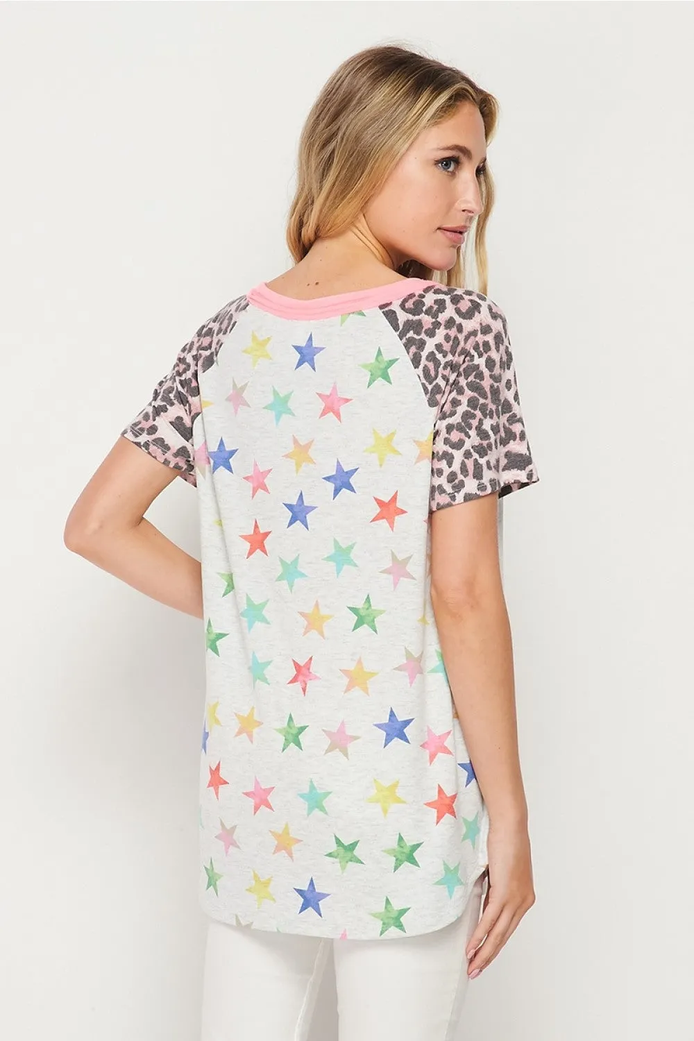 Leopard & Stars Raglan Top