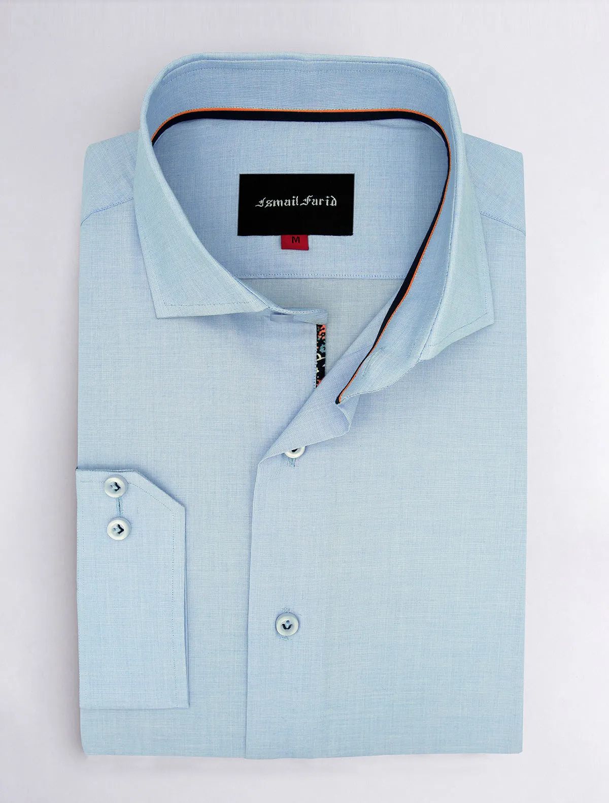 Light Blue Textured shirt with signature details