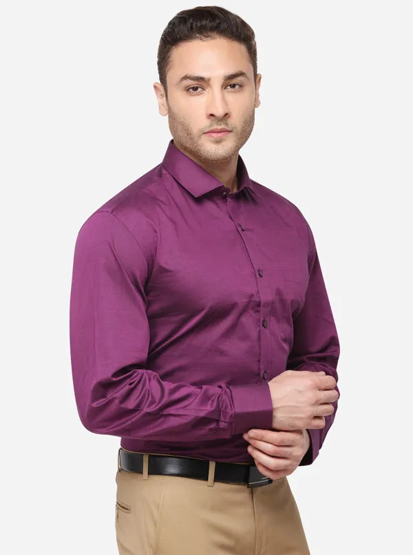 Light Purple Solid Regular Fit Formal Shirt | JadeBlue