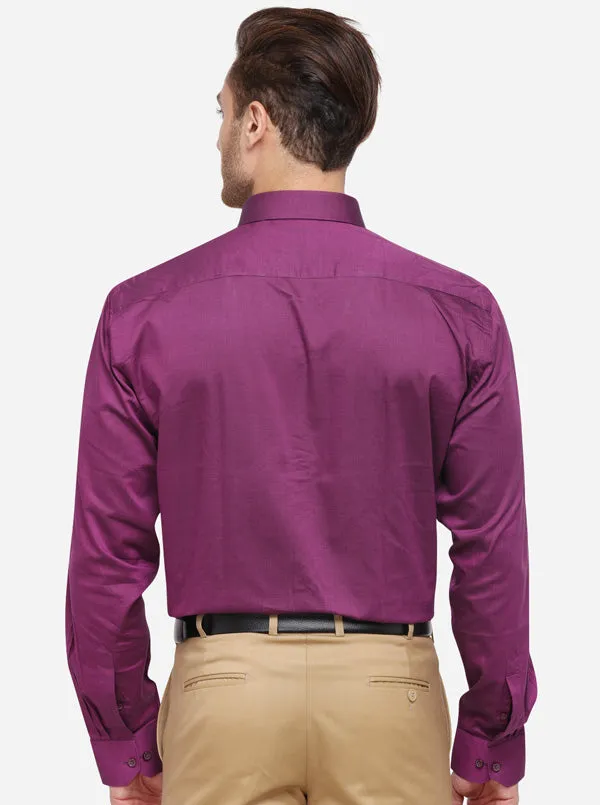 Light Purple Solid Regular Fit Formal Shirt | JadeBlue