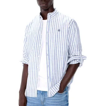 Light Striped Fabric Shirt
 Blue