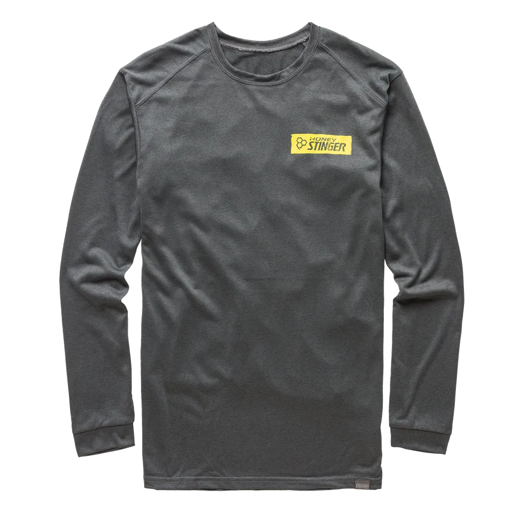 Long Sleeve Sports Shirt in Heather Black