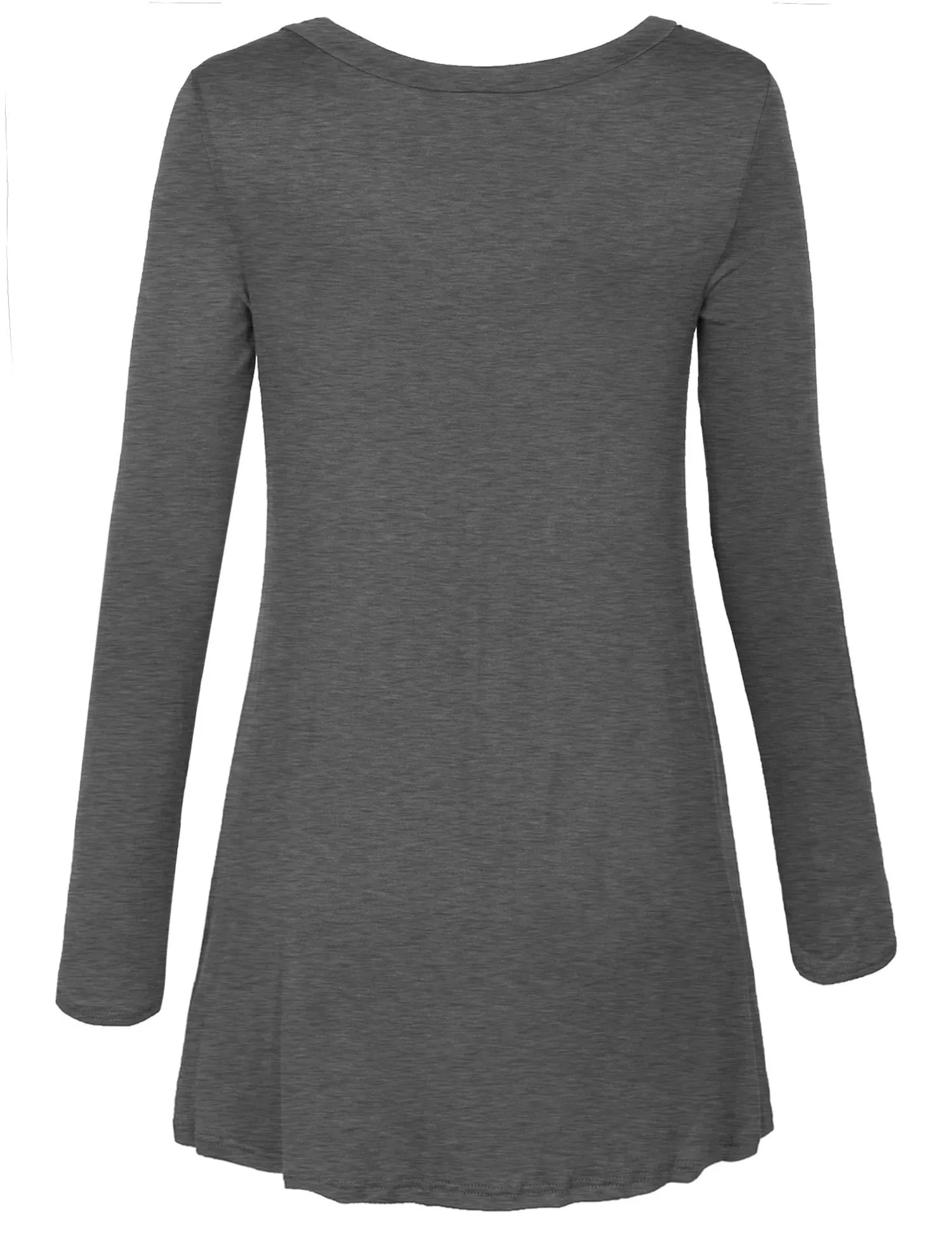 Long Sleeve V Neck Flattering Comfortable Fit Tunic Top