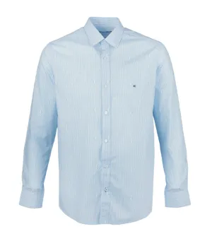 Long-Sleeved Pinstripe Shirt Light Blue