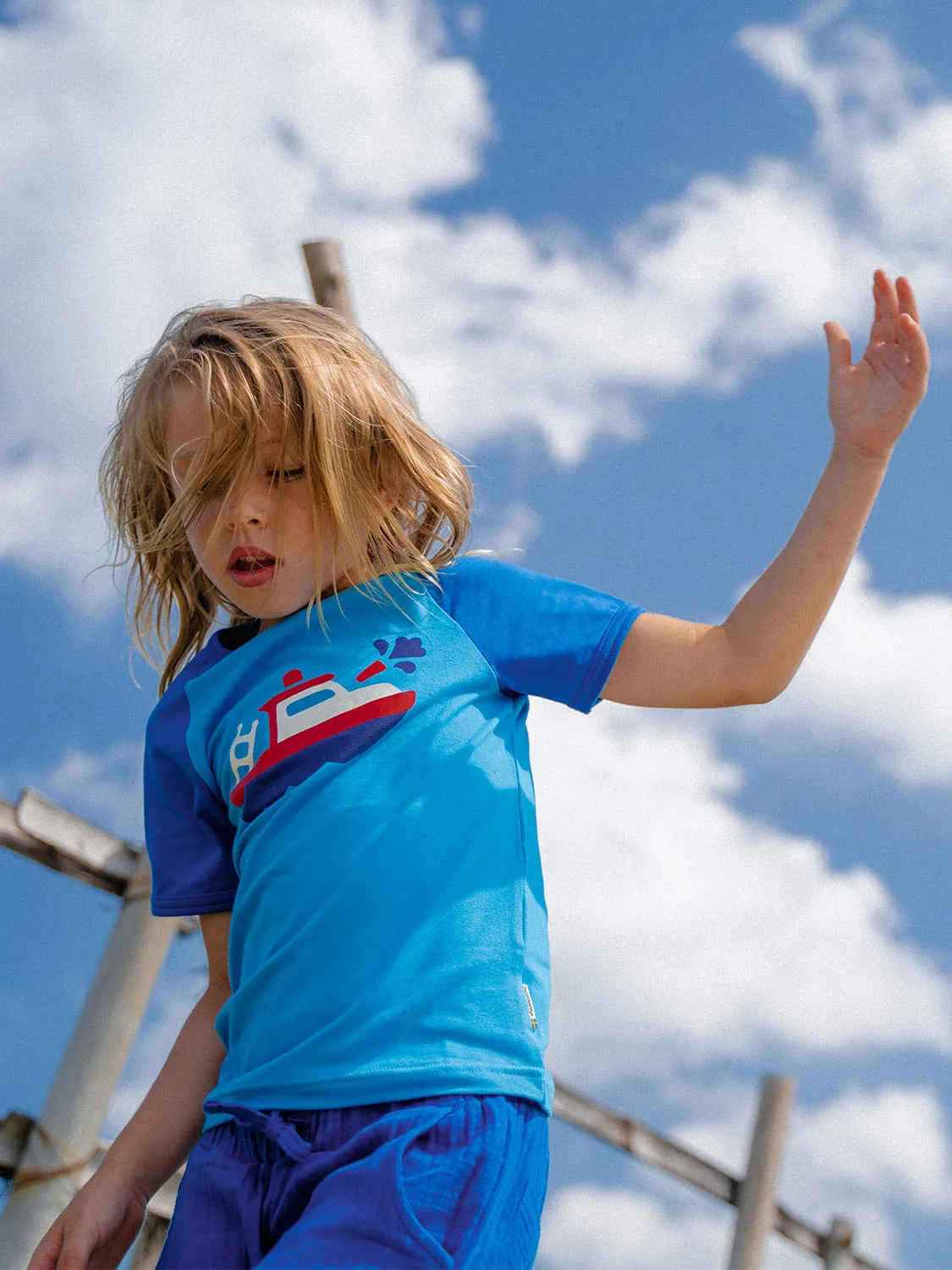 Maxomorra Fireboat Raglan Short Sleeve Top