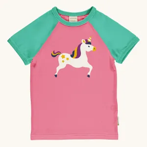 Maxomorra Unicorn Raglan Short Sleeve Top