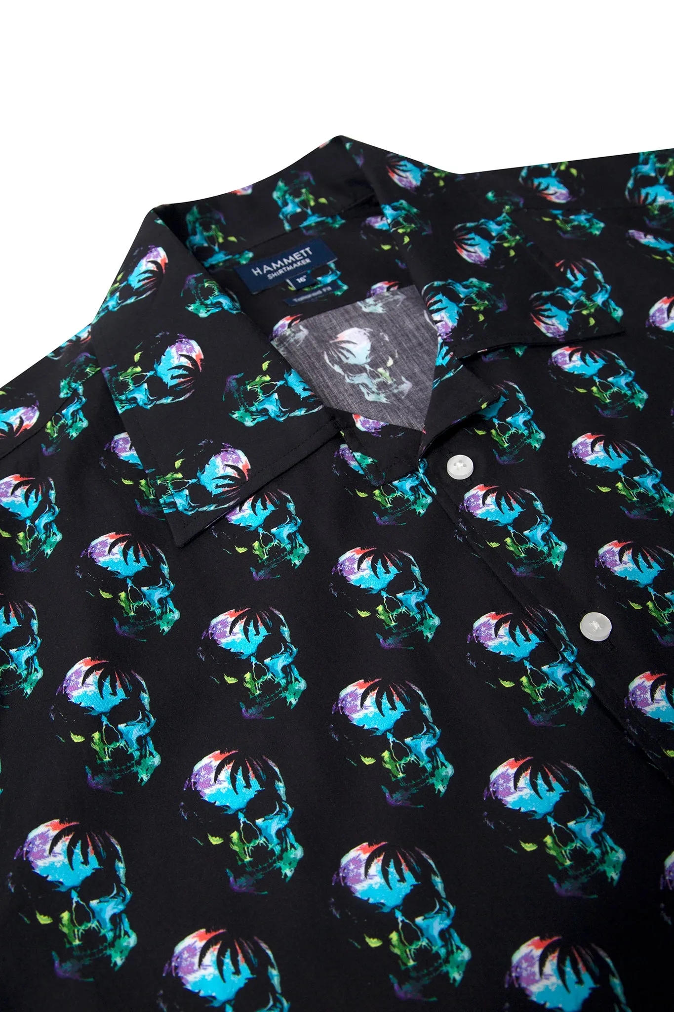 Men's black skull motif shirt