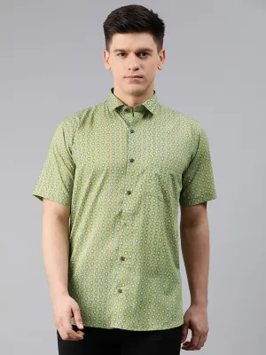 Men's Yellow Cotton Short Sleeves Shirts For Men - Taantav