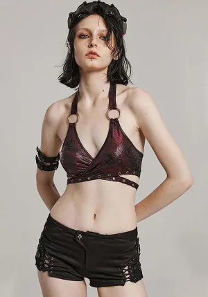 Minerva [Black/Red] | WRAP HALTER TOP*